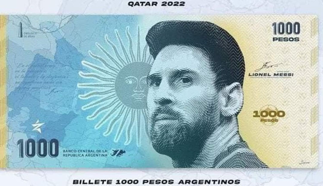 विश्वकप विजेता मेस्सीको सम्मानमा अर्जेन्टिनाले जारी गर्‍यो तस्बिरअंकित नोट
