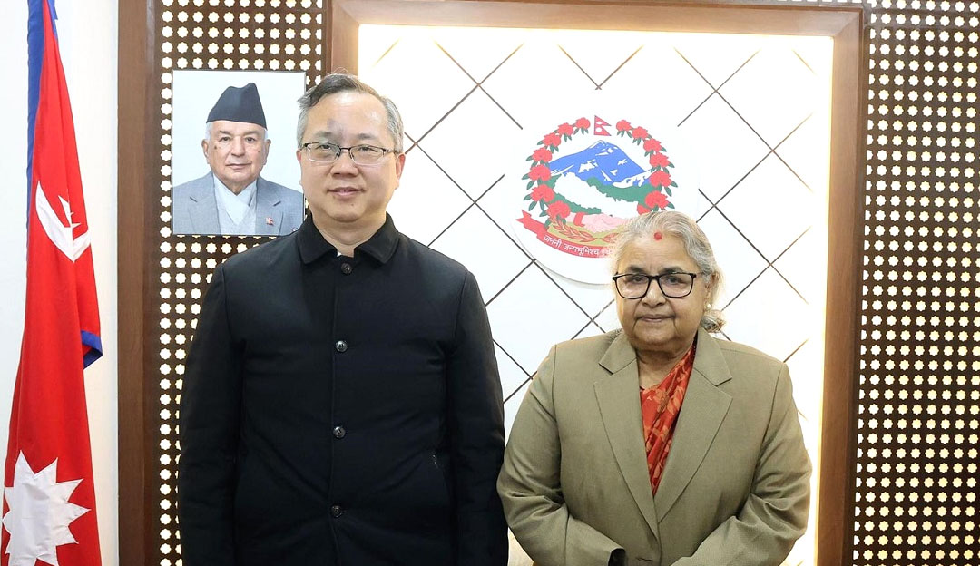 प्रधानमन्त्री कार्कीसँग चिनियाँ राजदूत सोङको बिदाइ शिष्टाचार भेट