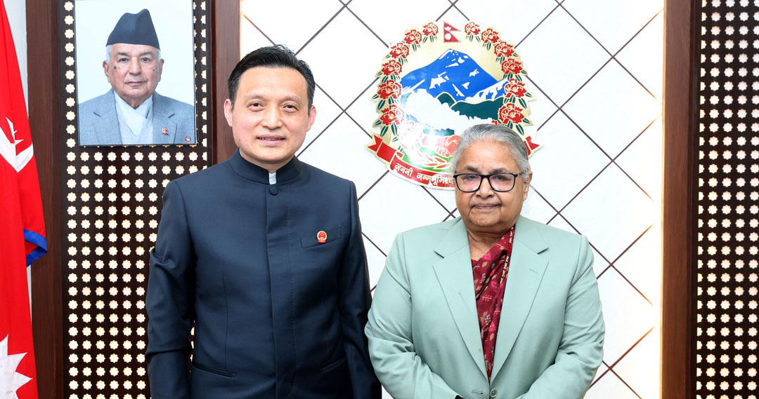 प्रधानमन्त्री कार्की र चिनियाँ राजदूत चाङ माओमिङबीच शिष्टाचार भेट